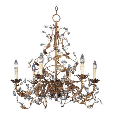 Maxim Six Light Etruscan Gold Up Chandelier 2851EG